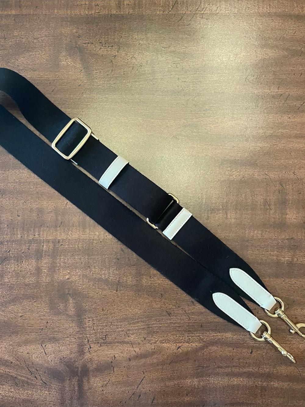 Coach Black Canvas Cream Leather Crossbody Strap - Gold Hardware